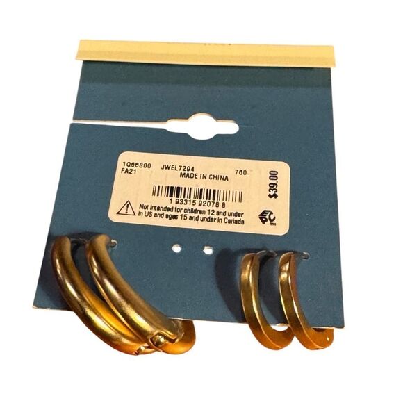 Lucky Brand Gold Hoop Earrings set - Picture 3 of 3